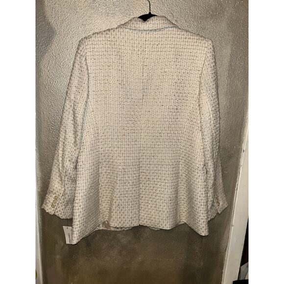 Calvin Klein Preppy Academia Professional Cream Textured Blazer - Picture 5 of 10